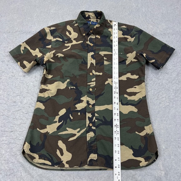 Ralph Lauren Shirt Men's Large Camouflage Multi Pocket Short Sleeve Button Up - Picture 6 of 8